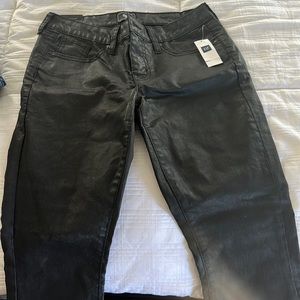 Black shiny legging denim pants